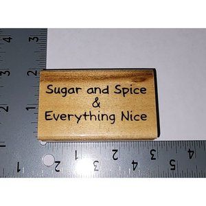 Anita's Rubber Stamps Baby Saying Sugar and Spice & Everything Nice #T47 Wooden